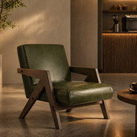Fauteuil individuel, Richard, style vintage français, fauteuil de salon ou de balcon, bois massif, fauteuil canapé pour petit appartement