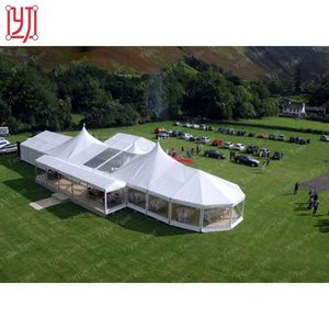 Tente de réception extérieure 15x30m à structure en aluminium blanc, toit haut, pour mariages et événements - Product Image 4