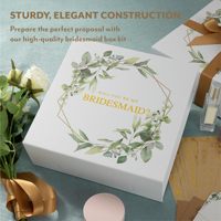 Neues Design Premium Brautjungfer Geschenk box Weißgrün Gold Akzent Ideal für Hochzeits vorschlag Party Favor Präsentation
