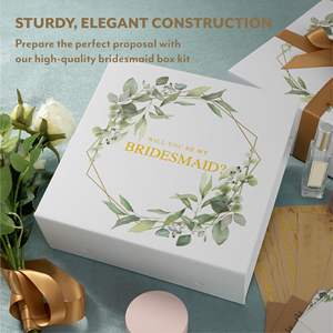 Nouveau Design Premium demoiselle d'honneur coffret cadeau blanc verdure or Accent idéal pour la présentation de faveur de fête de proposition de mariage - Product Image 4