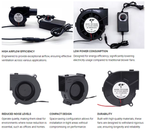 Ventilatore Elettrico 7530, 75mm 3500RPM 75x30mm DC 12V 24V, Ventola Turbo Senza Spazzole Centrifuga per Soluzioni di Gestione Termica - Product Image 2