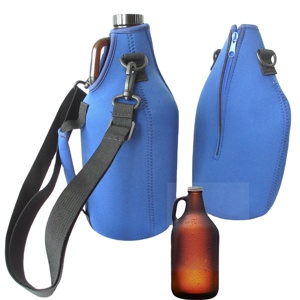 Insulated Neoprene Growler Carrier 64 Ounce Growler Jug Neoprene <b>Bottle</b> Cooler Sleeve - Product Image 2