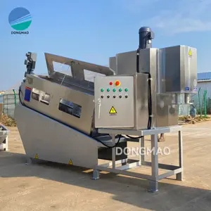 mobile sewage sludge screw type press dewatering and pumping chemical dosing equipment skid mounted
