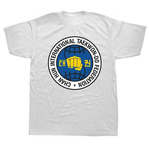 Camisetas <span class=keywords><strong>de</strong></span> Manga Corta para Hombre, Estilo Deportivo, <span class=keywords><strong>de</strong></span> Algodón Sólido con Gráficos, <span class=keywords><strong>de</strong></span> la Federación ITF <span class=keywords><strong>de</strong></span> Taekwondo, Precio al por Mayor, Regalos <span class=keywords><strong>de</strong></span> Cumpleaños - Product Image 1