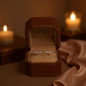 Orecchini di Diamanti Cizaupchite, Taglio Brillante Rotondo Dorato, Stile Classico per Fidanzamento Femminile, Gioielli Placcati Oro - Product Image 2