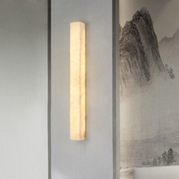 Applique murale LED en marbre de style chinois moderne, avec finition laiton cuivré, design simple et nouveau, pour salon et maison