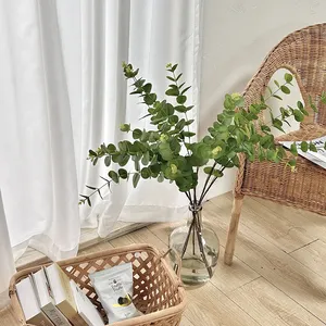 Feuille d'eucalyptus 3D imprimée, feuille <span class=keywords><strong>de</strong></span> monnaie transfrontalière à 3 branches, plante verte artificielle pour arrangement floral <span class=keywords><strong>de</strong></span> mariage et décoration intérieure - Product Image 4