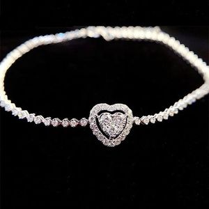 Xinfly Wholesale 18K Pure <b>Gold</b> Luxury <b>Adjustable</b> VS 0.75CT Natural Diamond Charm Heart Shape Chain <b>Bracelet</b> Custom - Product Image 3