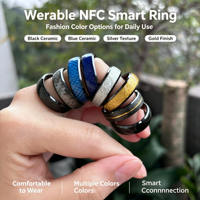 Bague intelligente NFC en céramique haut de gamme personnalisée avec puce NTAG216 CUID, bague RFID passive pour le contrôle d'accès et les cartes de visite professionnelles