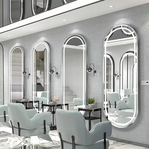 2026 Stainless Steel Frame <b>Salon</b> Mirror LED Lights <b>Furniture</b> Factory Custom Commercial Use Beauty <b>Salon</b> Station Table Glass - Product Image 5