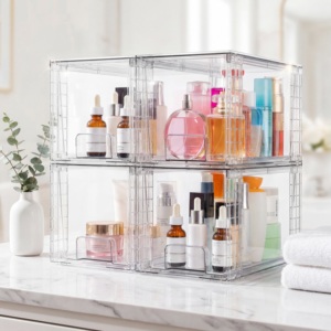 Caja de almacenamiento de cosméticos de Venta caliente Caja de almacenamiento a juego libremente desmontable apilable de estilo de cajón de escritorio de 12 pulgadas - Product Image 2