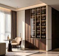 Muebles de Salón Modernos de Lujo, Madera Maciza de Nogal, Vitrina de Vidrio de Alta Calidad, Diseño Libre, Muebles Multifuncionales para el Hogar, Vinotecas
