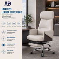 Chaise de bureau exécutive en cuir de qualité supérieure, dossier haut, ergonomique, chaise de PDG avec siège coulissant réglable