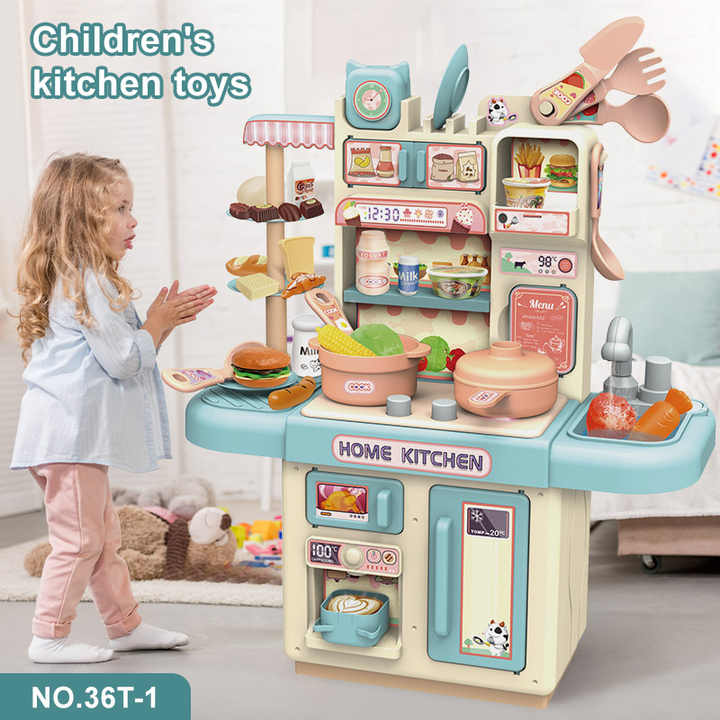 OEM Wholesale Children Role Play Kitchen Toys Simulation Kitchen Table ...