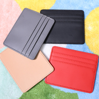 Portefeuille mince en cuir PU de haute qualité avec position multi-cartes Pochette pour carte d'identité avec logo personnalisé en gros Porte-carte de crédit mince