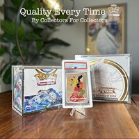 Boîte de rangement en acrylique (lot de 3) avec couvercle magnétique coulissant, boîte de protection en acrylique pour cartes Pokémon, boîte de présentation pour cartes Pokémon