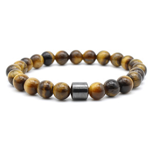 Vendita calda stile classico occhio di tigre ematite braccialetto di perline a mano magnetica stringa per Yoga e la guarigione religiosa di colore turchese - Product Image 3