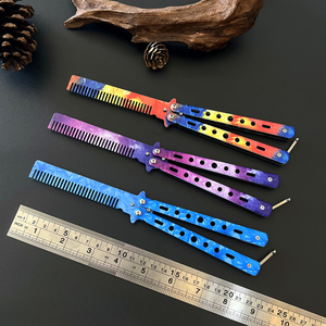 Cuchillo de práctica plegable tipo mariposa Bailsong de acero inoxidable impreso en 3D, entrenador de peine de mariposa - Product Image 2