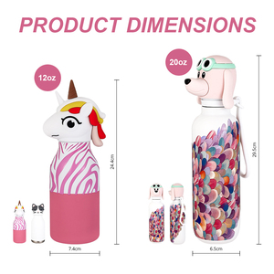 Bouteille d'eau isotherme avec tête d'animal mignonne, 24H froid, 12H chaud, sans BPA, idéale pour les enfants en déplacement - Product Image 3