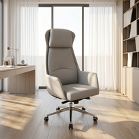 Fauteuil de Direction Inclinable et Ergonomique en Cuir PU, Confortable pour le Travail Sédentaire, Style Luxe Léger