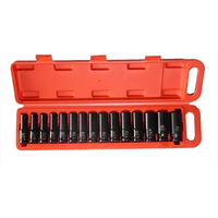 Oem Pexmartools Jeu de douilles profondes 1/2" Cr-Mo, 15 pièces, pour réparation automobile, jeu d'outils à douilles à chocs profondes, kit d'outils à main
