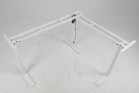 Bureau d'Angle Électrique en L à Moteur Unique, Hauteur Réglable, Poste de Travail Ergonomique Assis-Debout