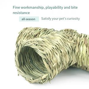 Nido de paja hecho a mano conejo Chinchilla hámster Oso de seda dorado conejillo de indias túnel juguete erizo Escape casa pasaje juguete - Product Image 3