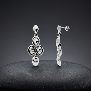 Plain Multi-Link Minimalist 925 Sterling <b>Silver</b> <b>Stud</b> Earrings - Product Image 3