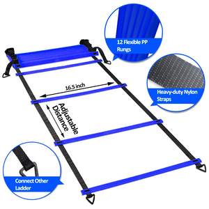 Juego <span class=keywords><strong>de</strong></span> escalera <span class=keywords><strong>de</strong></span> agilidad <span class=keywords><strong>de</strong></span> 20 pies y 6 m, equipo <span class=keywords><strong>de</strong></span> ejercicio para mejorar el estado físico, capacidad <span class=keywords><strong>de</strong></span> reacción rápida, disco <span class=keywords><strong>de</strong></span> logotipo, entrenamiento <span class=keywords><strong>de</strong></span> fútbol - Product Image 4
