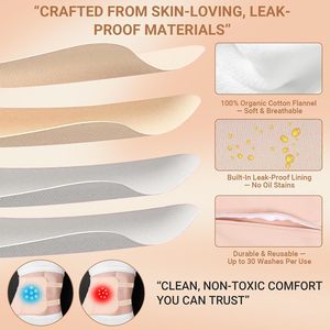 Organic Castor Oil Pack <b>Wrap</b> for Neck Adjustable Lightweight Elastic Strap Bamboo Cotton Anti-Oil Leak - Product Image 4