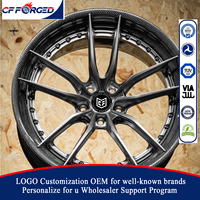 Vente flash : Jantes en alliage forgé 2 pièces 19x8.5 20x11.0 argent foncé brossé avec garniture carbone 5x112 pour Audi R8 V10 Performance