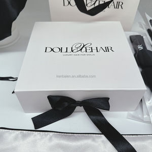 Sang trọng tùy chỉnh cứng nhắc các tông Quà Tặng màu đen hộp giấy cho phần mở rộng tóc và tóc giả gói với Ribbon hộp giấy gợn sóng bao bì - Product Image 6