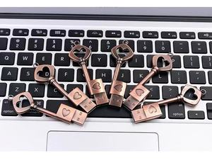 Venta al por mayor Retro Key Shape USB Flash Drive 2GB 4GB 8GB Heart Key Pendrive 16GB 32GB Metal Key USB Memory Stick 64GB 128GB - Product Image 5