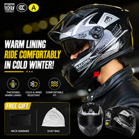 Casque de moto intégral à double visière, coque en PP, rembourrage EPS, design aérodynamique pour la course et la compétition