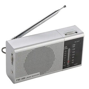Factory Black Compact AM FM 2 Band Portable Radio with Built In <b>Speaker</b> AA Battery Powered Pocket Size Outdoor Home Radio - Product Image 3