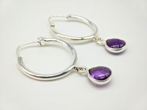 Pendientes de Plata de Ley 925 Hechos a Mano con Amatista Natural, Pendientes Colgantes de Moda Boho para Mujer, Proveedor Mayorista de Joyería - Product Image 3