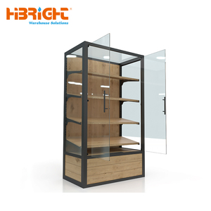 خزانة عرض خشبية صلبة بباب زجاجي بتصميم أنيق لصالات العرض الفاخرة في المتاجر الراقية - Product Image 2