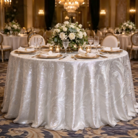 Nappe ronde de luxe en jacquard Paisley scintillant, housse de table infroissable pour mariage, banquet, hôtel, événement, vente en gros