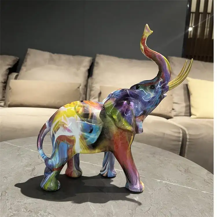 Nordic Light Luxury Home Decoration Resin Crafts Elephant Sculpture Resin Crafts