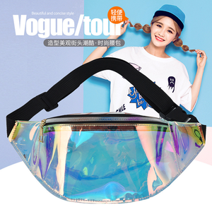 Holographic Fanny Packs 32cm Iridescent Belt <b>Bag</b> PVC Waist <b>Bag</b> Zipper Adjustable Strap Waterproof Women <b>Festival</b> Rave Streetwear - Product Image 4