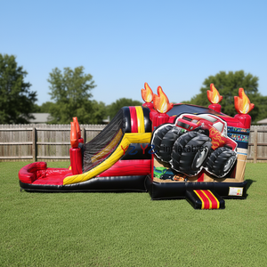 Château gonflable pour enfants Monster Truck Combo, parc d'attractions, château gonflable avec toboggan et <span class=keywords><strong>piscine</strong></span> - Product Image 1