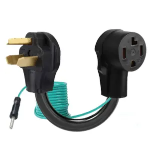 4 Prong to 3 Prong Dryer Plug Adapter with Green Ground Wire