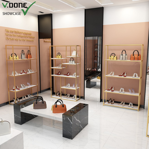 Étalage fixé au mur d'affichage de cintre d'acier inoxydable d'or de style de boutique pour des vêtements et - Product Image 4