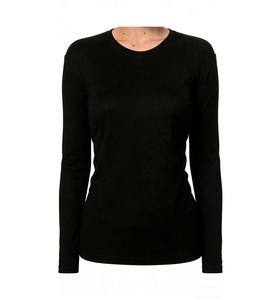 Sweat-shirt T-shirt décontracté à col rond pour <span class=keywords><strong>femme</strong></span>, 100 % laine mérinos, nouvelle collection, coupe ajustée, respirant, manches longues, vente en gros - Product Image 2