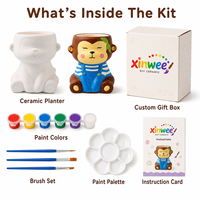 Kit de pot de fleurs en céramique blanche OEM personnalisé avec pot à succulentes en forme d'animal pour les commandes en gros de marques privées et les cadeaux