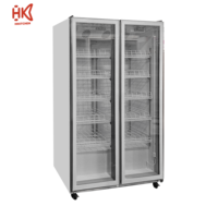 Vitrine réfrigérée en verre pour supermarché, avec cadre noir à fermeture automatique, en verre trempé, pour supermarché, restaurant, hôtel, bar, supérette