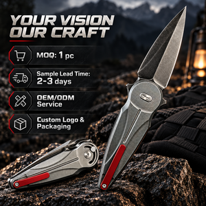 Couteau pliant multifonctionnel personnalisable en acier inoxydable, pour la survie en plein air, le camping, la bricolage, avec manche en G10 - Product Image 1