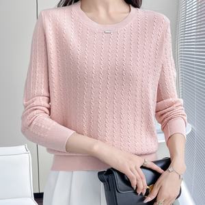 महिलाओं की आकस्मिक गर्दन पल्लोवर स्वेटर लंबी आस्तीन शरद ऋतु की सर्दियों की दस्तक सबसे ऊपर जिपर बंद सजावट ठोस कार्डिगन - Product Image 3