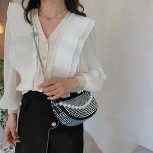 Nieuwe Stijl Groothandel Strass Tassen Meisjes Feesttassen Luxe Lederen Handtas Klaar Om Te Verzenden