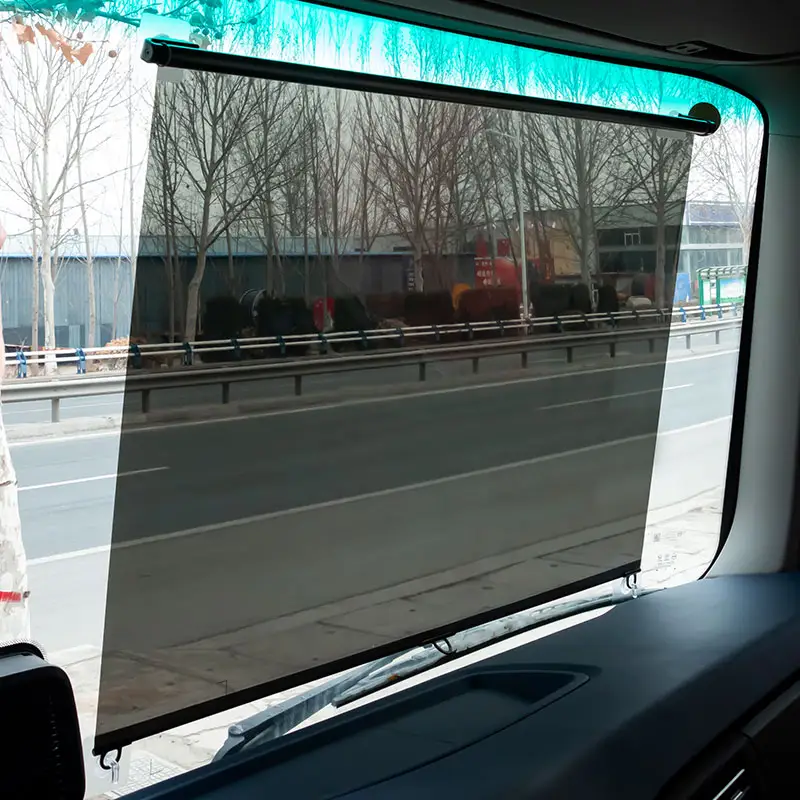 Bus avant pare-brise pare-soleil rideau transparent fenêtre ombre visière film retour Type soleil rouleau stores pour camion